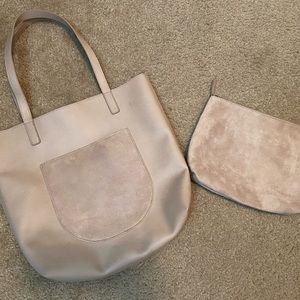 Dusty Rose Tote Bag with extra pouch